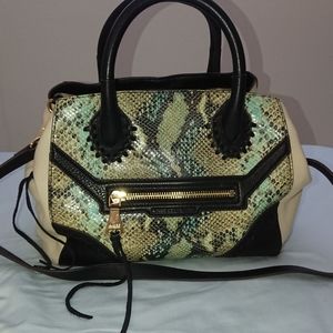 Aimee Kestenberg Pebble Leather/Snakeskin Satchel